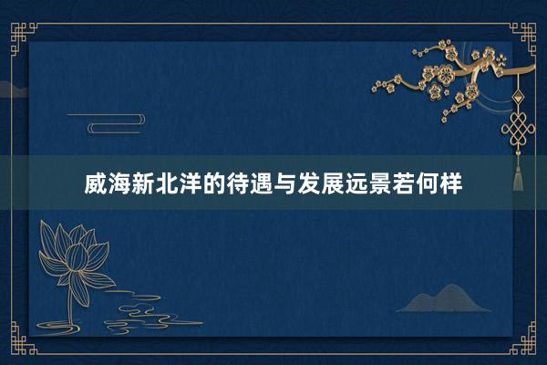 威海新北洋的待遇与发展远景若何样